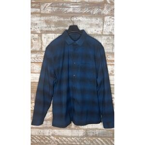 Unbranded Unisex Blue/Black button up flannel